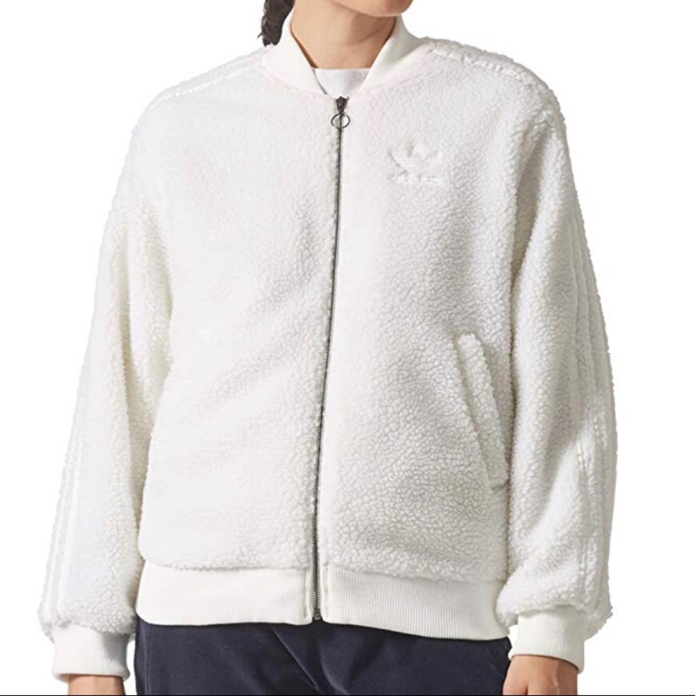 adidas Furry White Jacket Size Large